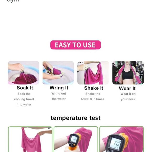 Cooling Towels Set in Blue and Pink - Picture 3 of 7